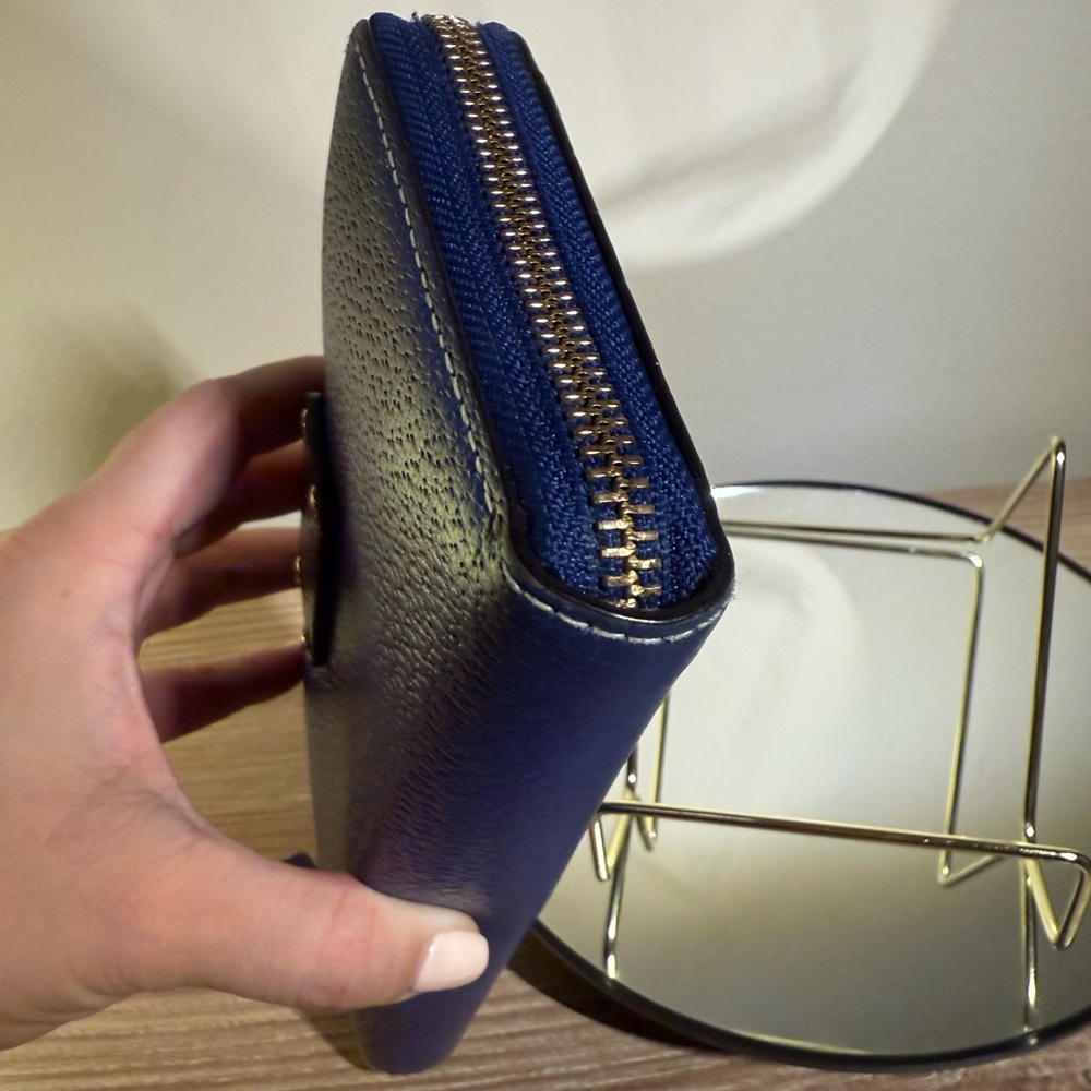 Kate Spade Wellesley Neda Zip Around Blue Wallet - Picture 7 of 9